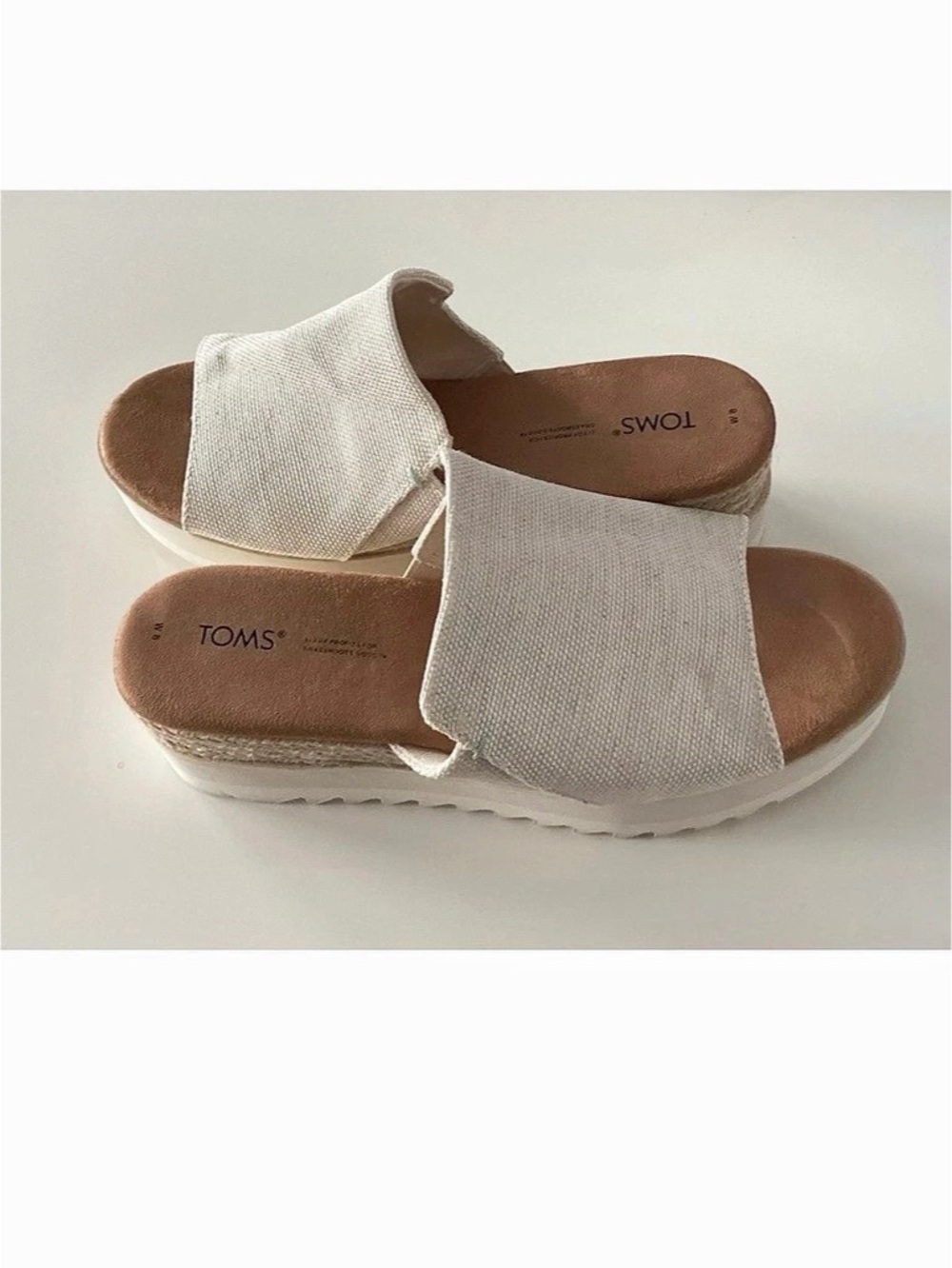 TOMS Diana Crossover Mule Wedge Sandal White US 8